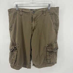 Affliction Black Premium Cargo Shorts Brown Ripstop Y2K Grunge Utility Men 38